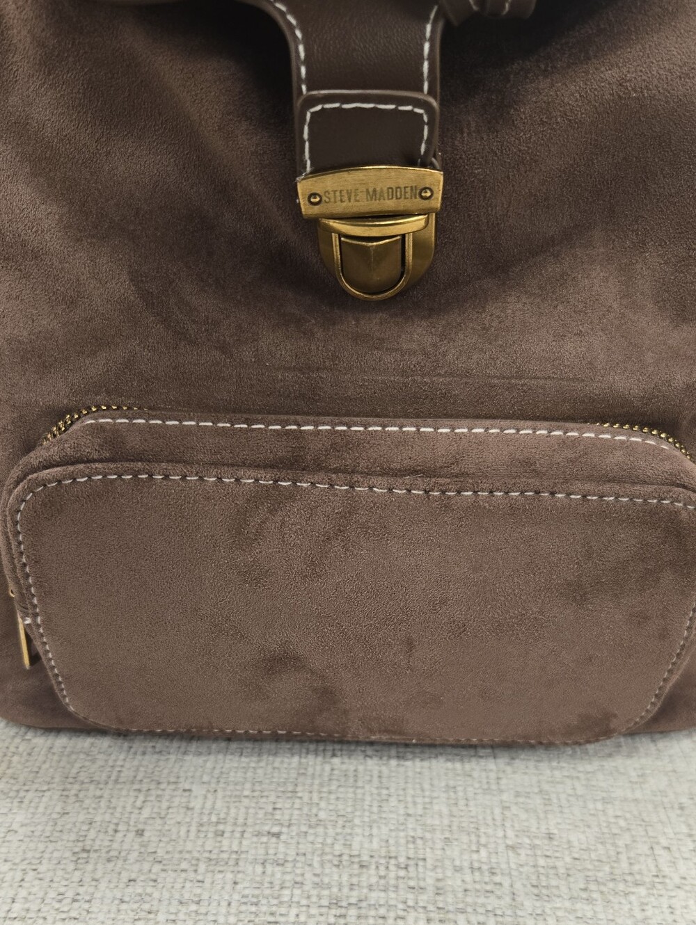 Steve Madden Brown Suede Backpack - Picture 6 of 9